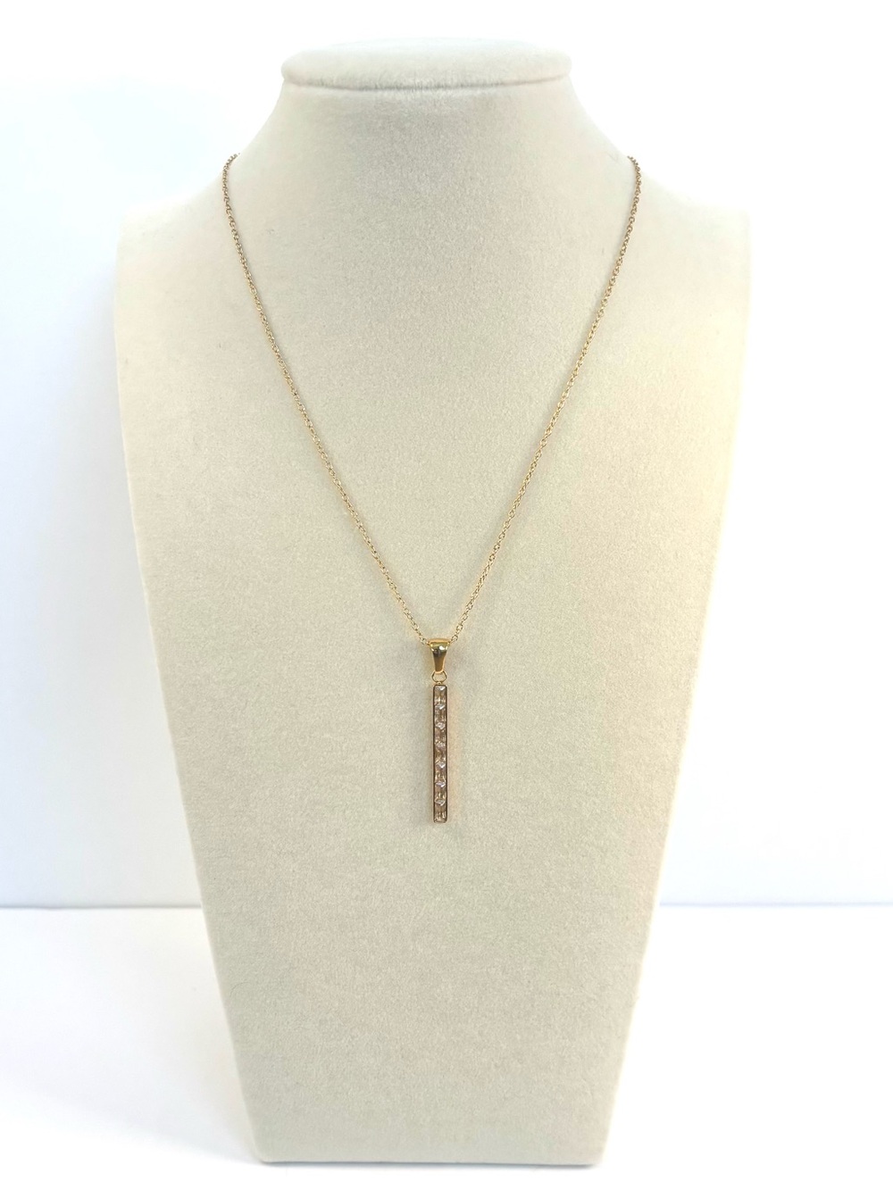 ⚡️18k Yellow Gold-Plated Stone Bar Pendant Necklace